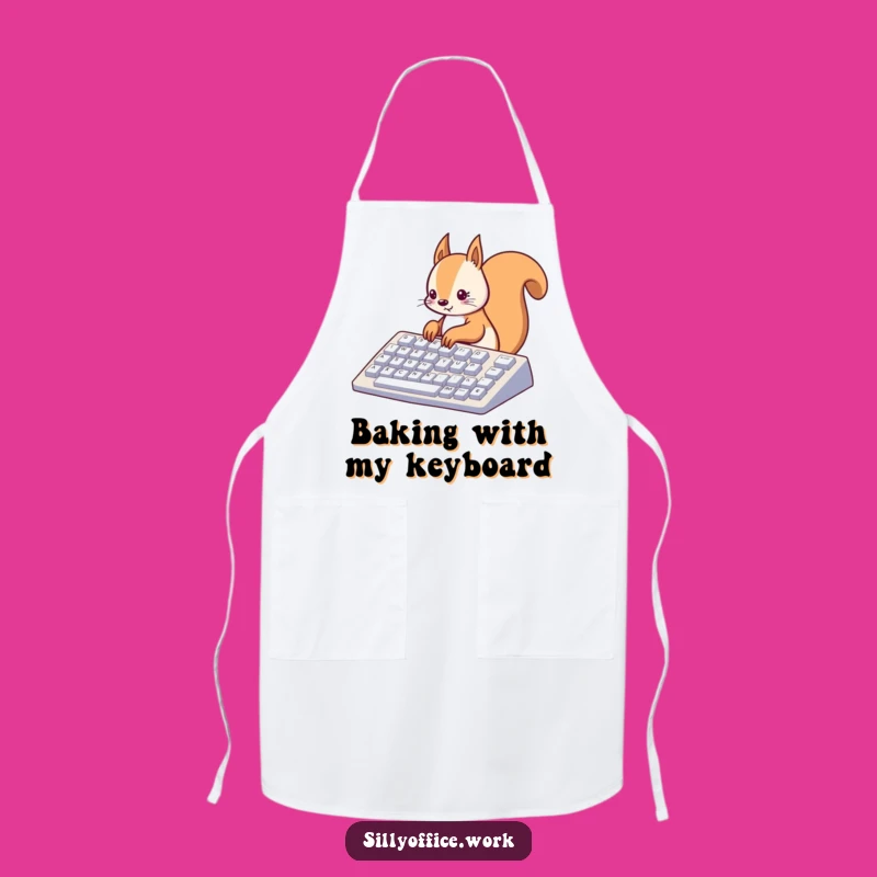 Funny Kawaii Squirrel Apron - Kitchen Typing Chef's Bib for Creators