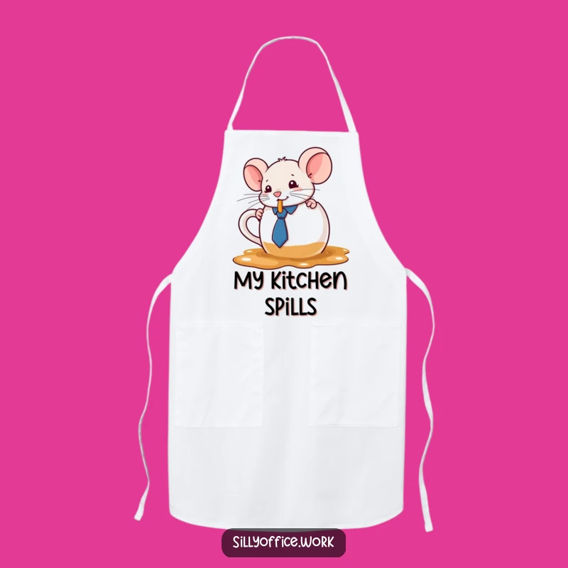 Funny Kawaii Mouse Apron - Kitchen Coffee Spill Chef's Bib Gift