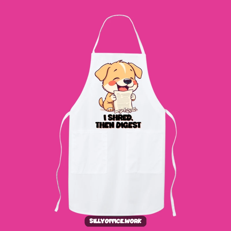 Funny Dog Shredding Apron: Kitchen Humor for Messy Chefs