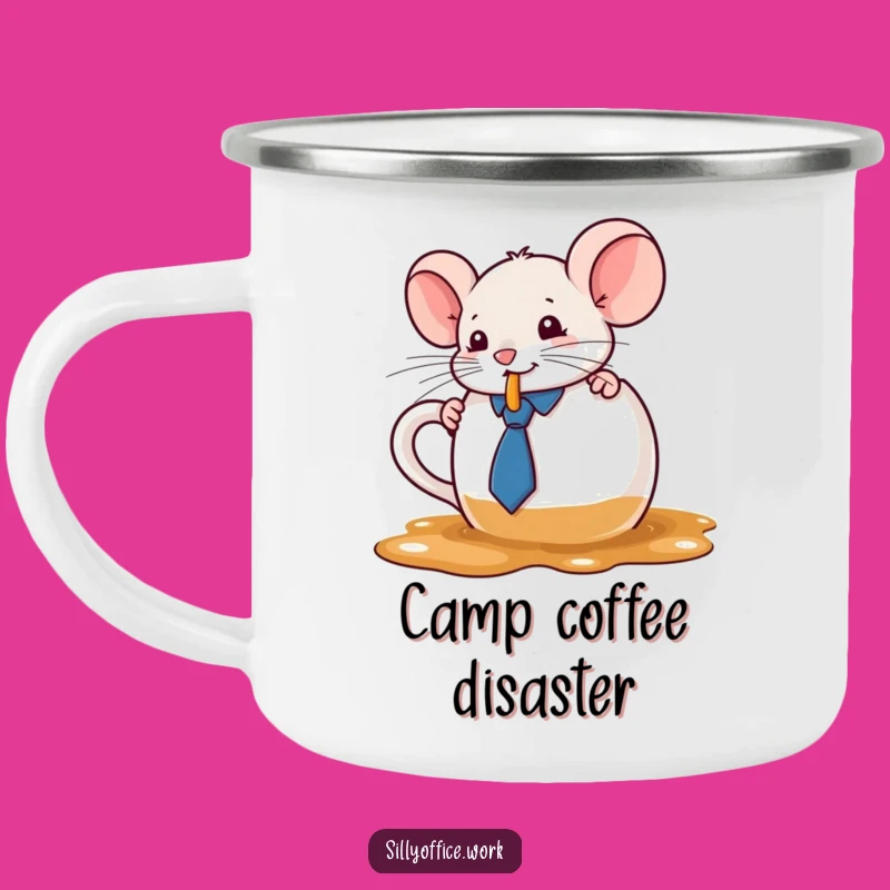 Funny Kawaii Mouse Camping Mug - Durable Coffee Spill Cup for Outdoors