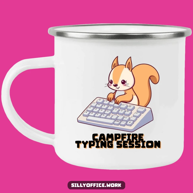 Funny Kawaii Squirrel Camping Mug - Durable Typing Cup for Outdoors