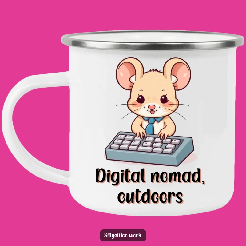 Funny Business Mouse Camping Mug: Professional Charm for Outdoor Brews