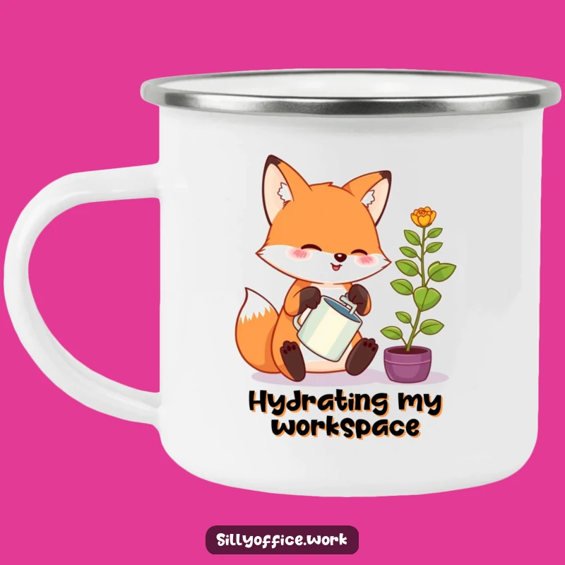 Funny Kawaii Fox Camping Mug: Outdoor Plant Lover, Rugged & Humorous Gift