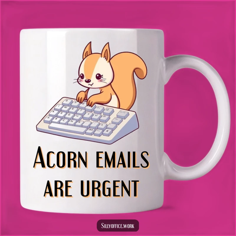 Funny Kawaii Squirrel Mug - Techie Typing Gift for Keyboard Lovers