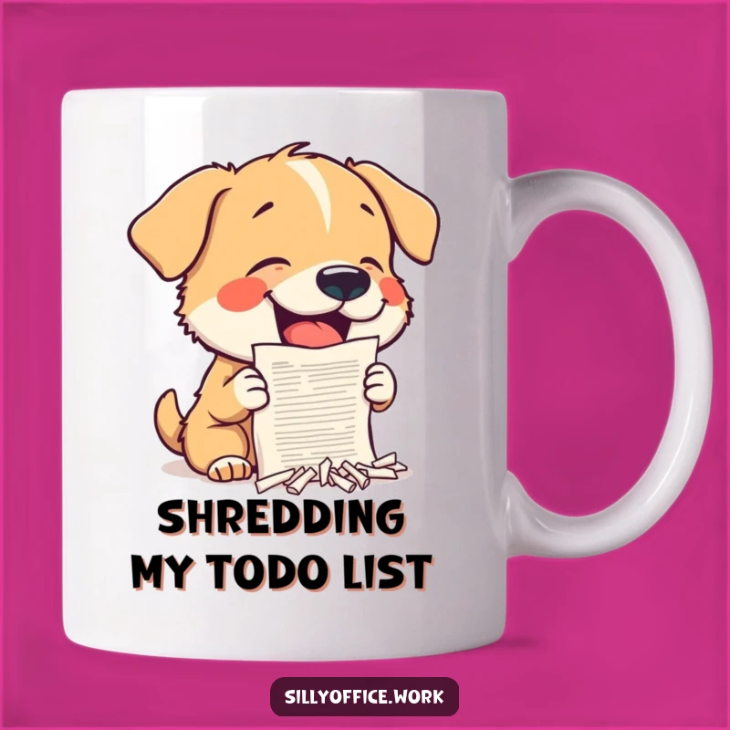 Funny Dog Document Shredder Mug: Hilarious Office Mischief Gift