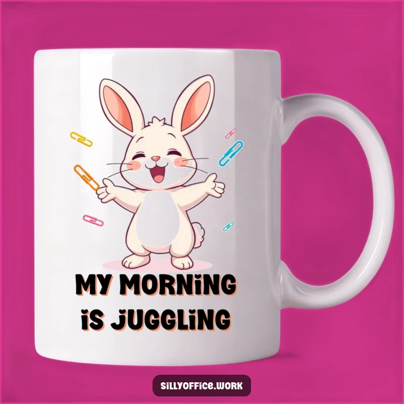 Funny Juggling Bunny Mug: A Hilarious Gift for Office and Animal Lovers