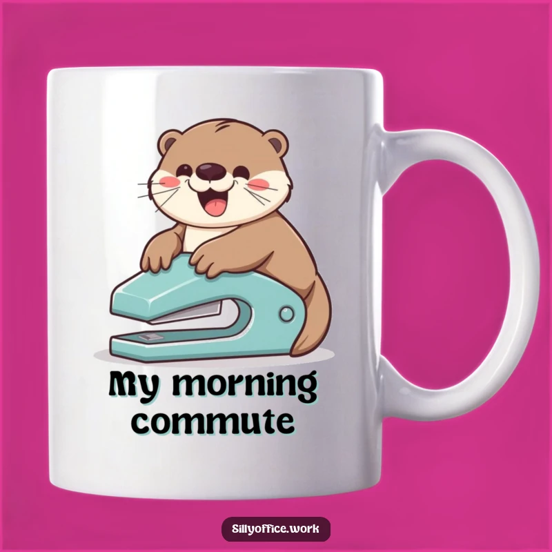 Funny Otter Stapler Slide Mug: A Hilarious Gift for Office and Animal Lovers