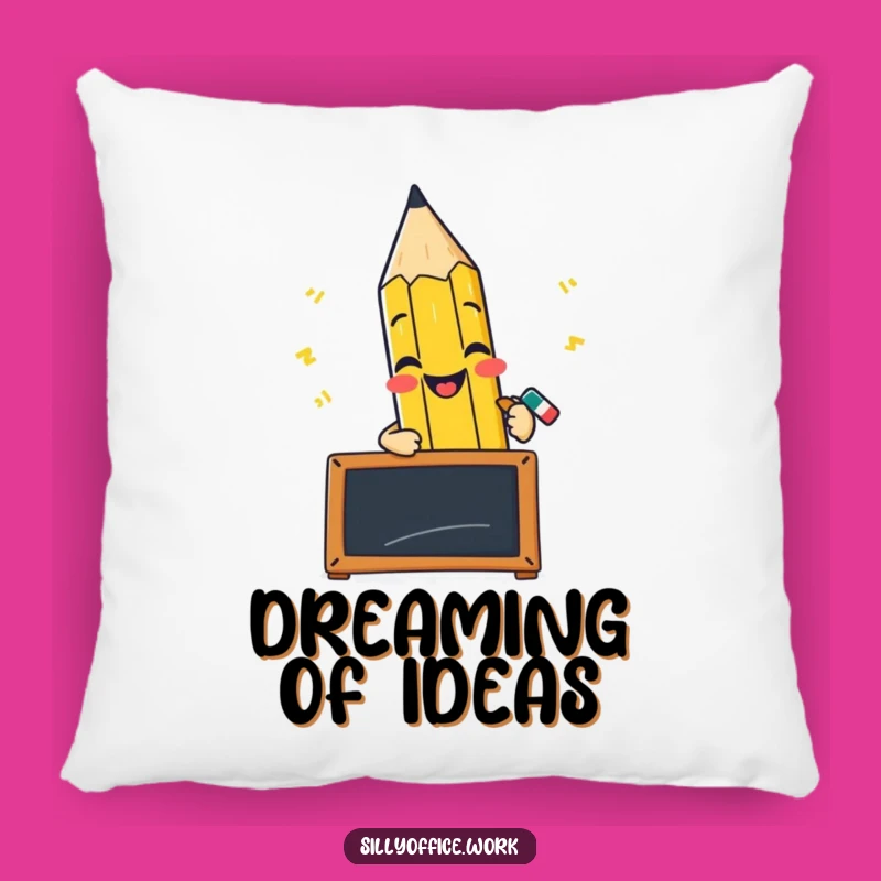 Funny Pencil Blackboard Pillow - Comfy Accent for the Creative Spirit
