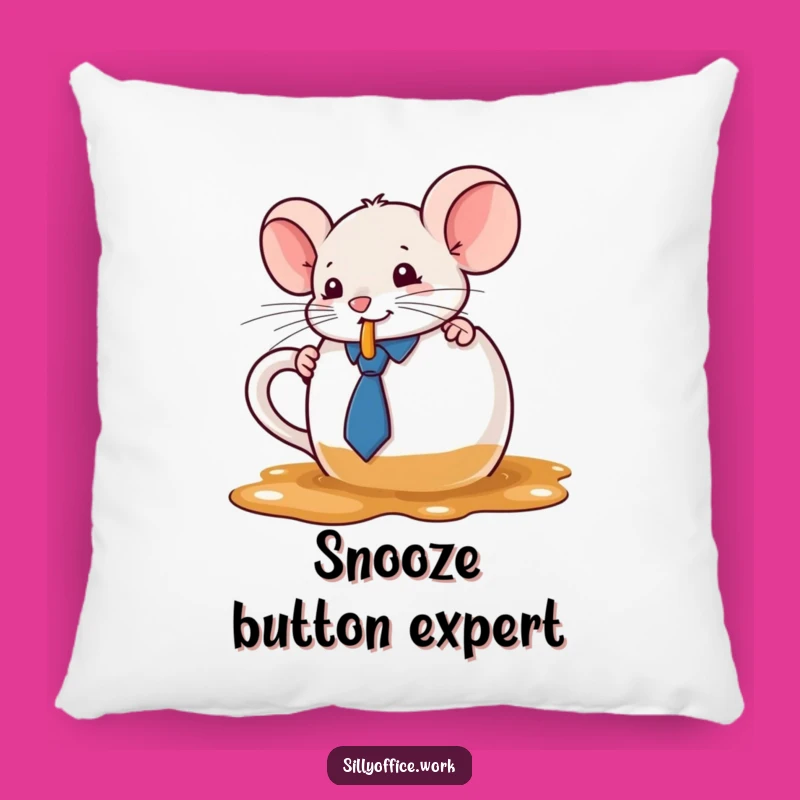 Funny Kawaii Mouse Pillow - Soft Coffee Spill Cushion for Cute Comfort