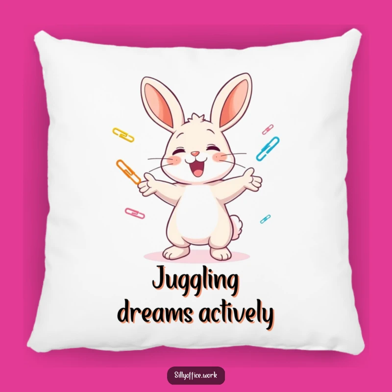 Funny Juggling Bunny Pillow: Cozy Comfort with Playful Charm