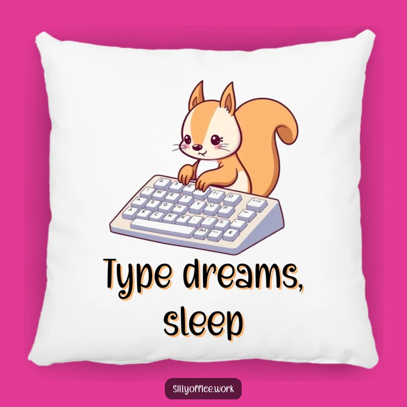 Funny Kawaii Squirrel Pillow - Soft Typing Cushion for Cozy Focus