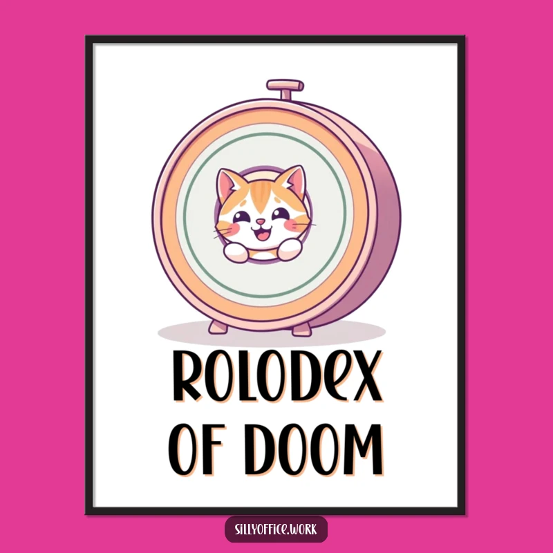 Funny Cat Rolodex Digital Art: Instant Hilarious Office Decor Download