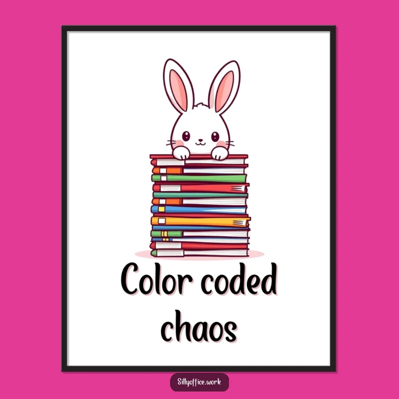 Funny Kawaii Rabbit Digital Art - High-Quality File Mountain Print