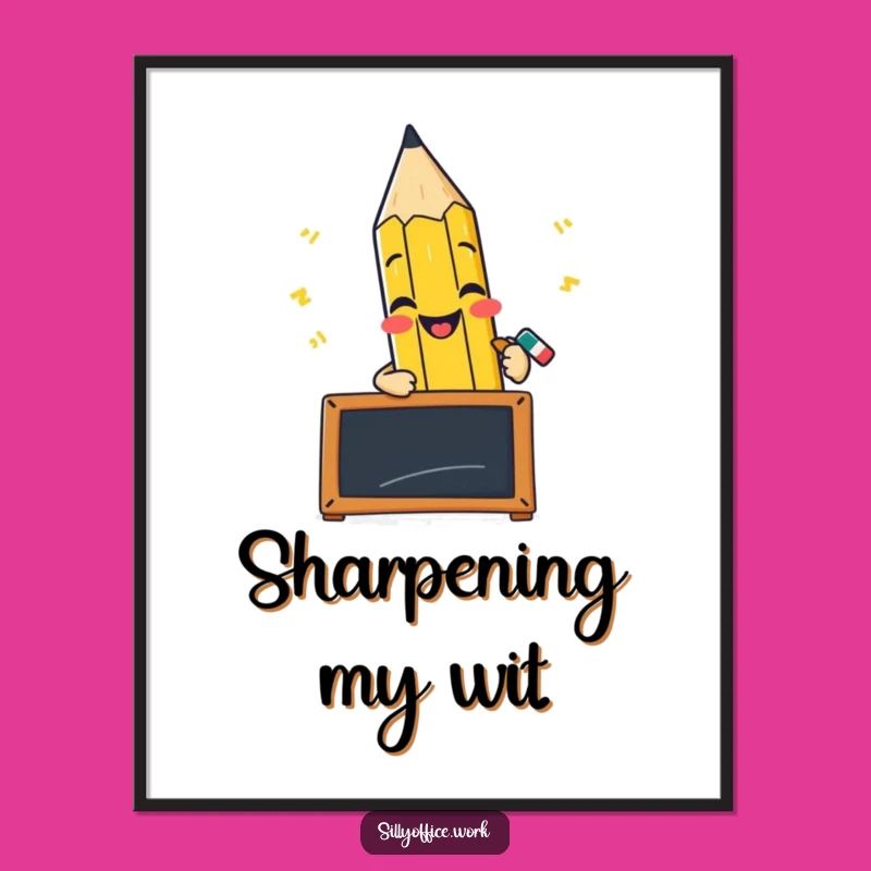 Funny Pencil Blackboard Digital Art - Printable Creativity and Hilarious Gift