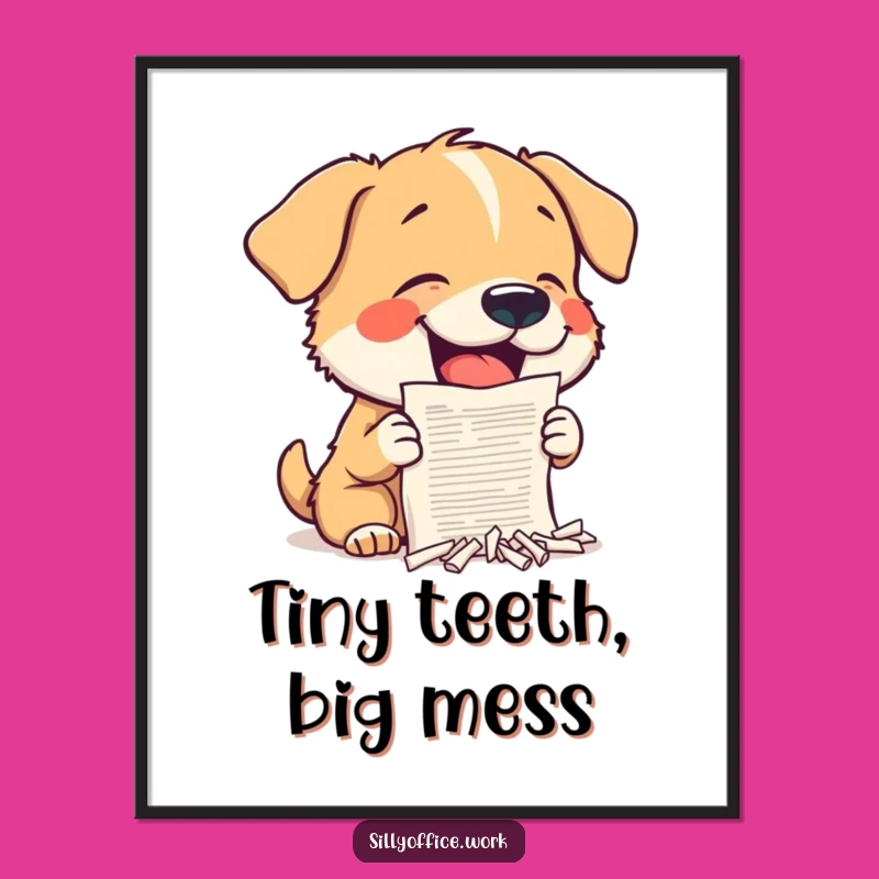 Funny Dog Shredding Digital Art: Instant Hilarious Pet Decor Download