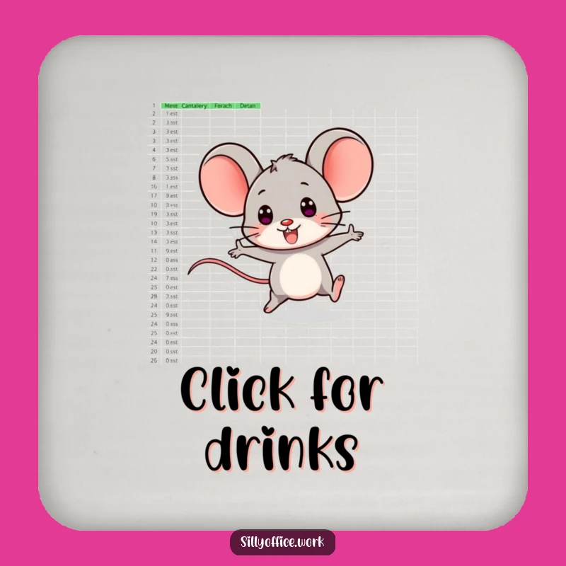 Funny Computer Mouse Coaster - Protect Surfaces with Digital Charm