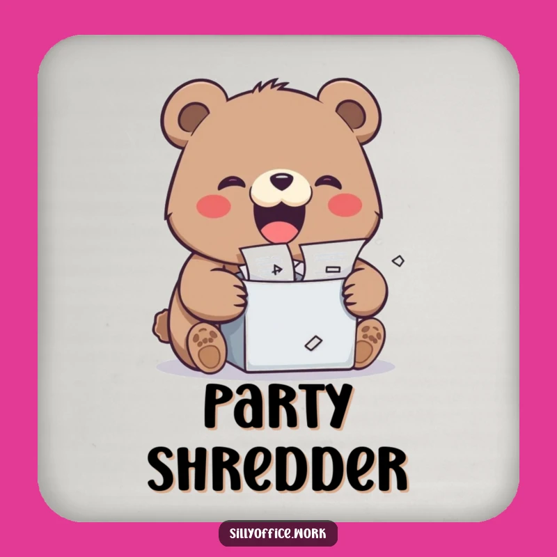 Funny Kawaii Bear Drink Coaster - Cute Shredder Protector for Tables