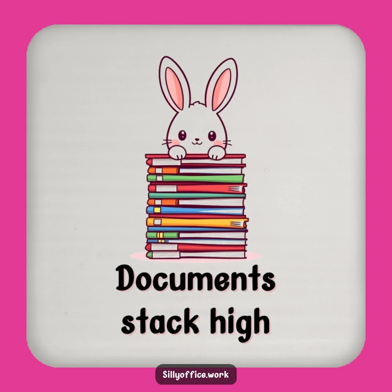 Funny Kawaii Rabbit Drink Coaster - Cute File Protector for Tables