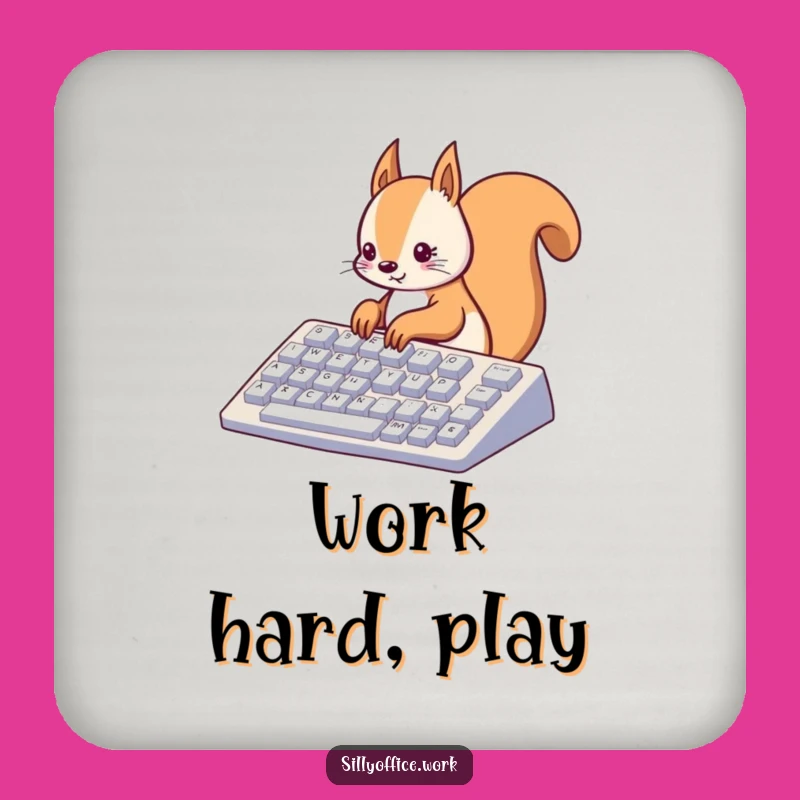 Funny Kawaii Squirrel Drink Coaster - Cute Typing Protector for Tables