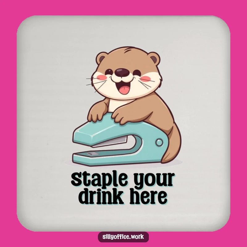 Funny Otter Stapler Slide Coaster: Protect Surfaces with Playful Charm