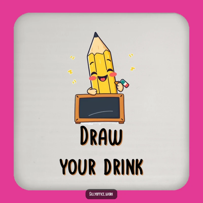 Funny Pencil Blackboard Coaster - Protect Surfaces with Artistic Charm