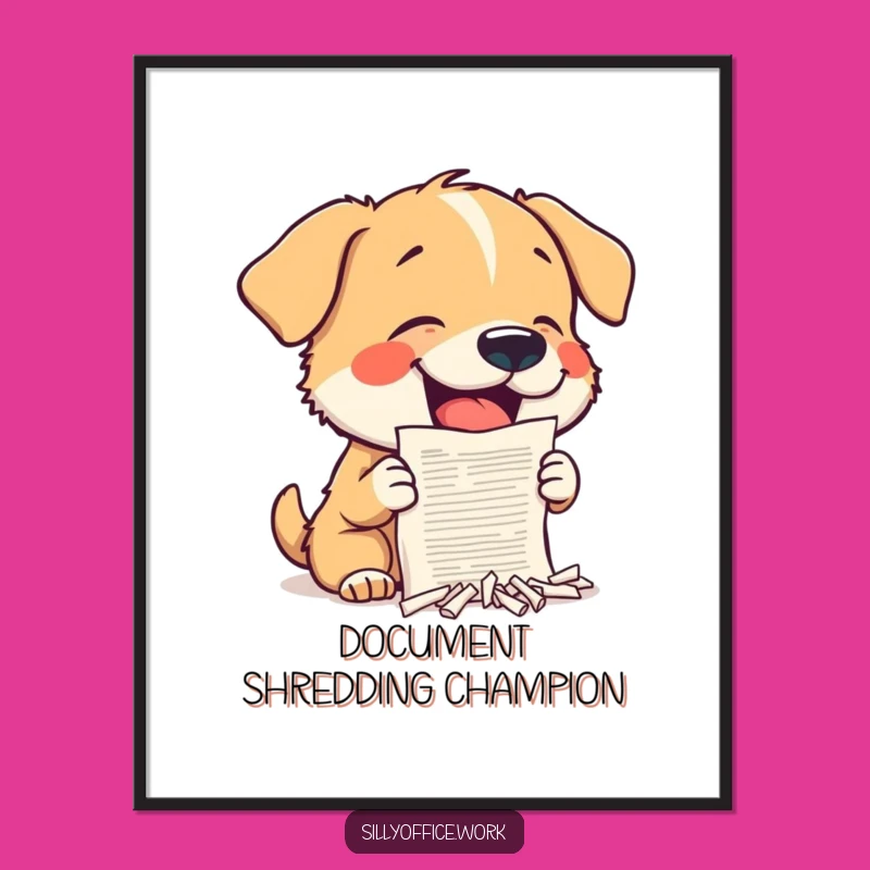 Funny Dog Shredding Poster: Hilarious Wall Art for Pet Lovers