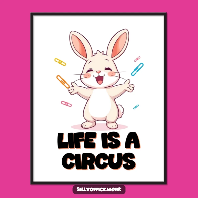 Funny Juggling Bunny Poster: Inject Playful Humor into Your Space