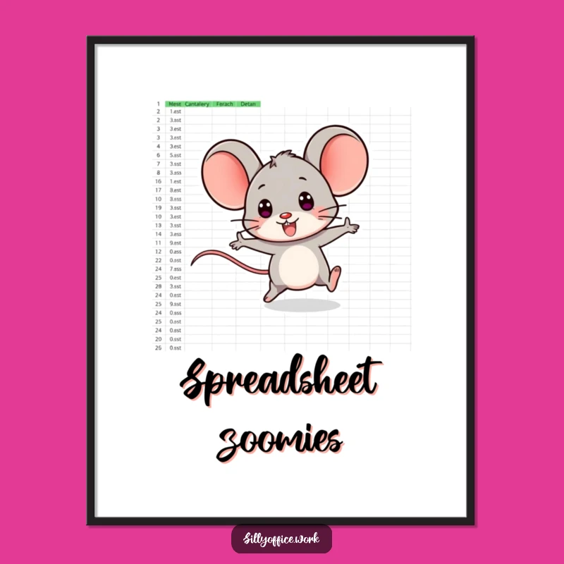 Funny Computer Mouse Poster - Digital Wall Art and Hilarious Gift Idea