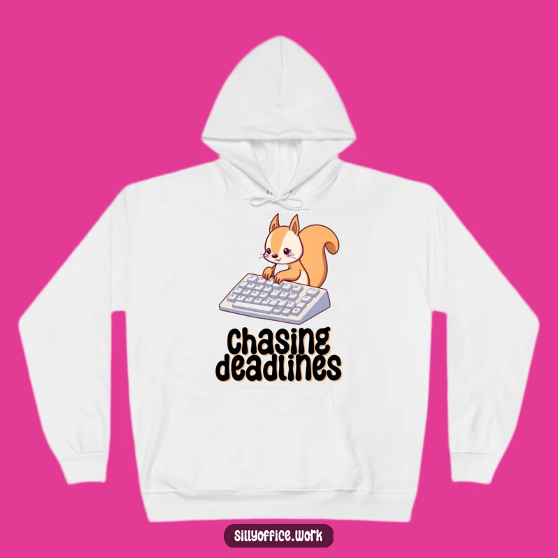 Funny Kawaii Squirrel Hoodie - Cozy Typing Sweatshirt for Coders