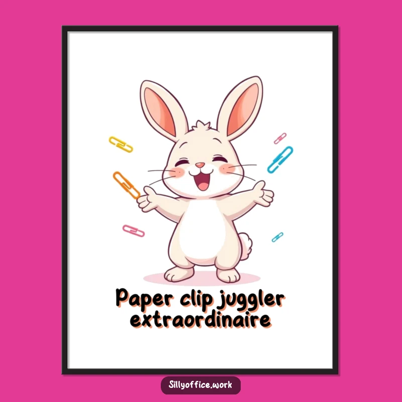 Funny Free Printable Bunny Paper Clip Wall Art - Whimsical & Cheerful Downloadable Decor