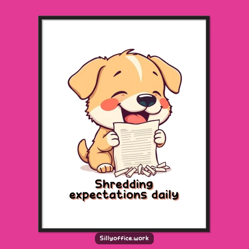 Funny Free Printable Dog Shredding Wall Art - Hilarious Downloadable Office Decor