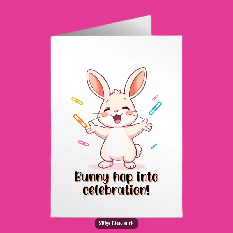 Free Printable Bunny Paper Clip Birthday Card - Cheerful & Funny Downloadable Gift