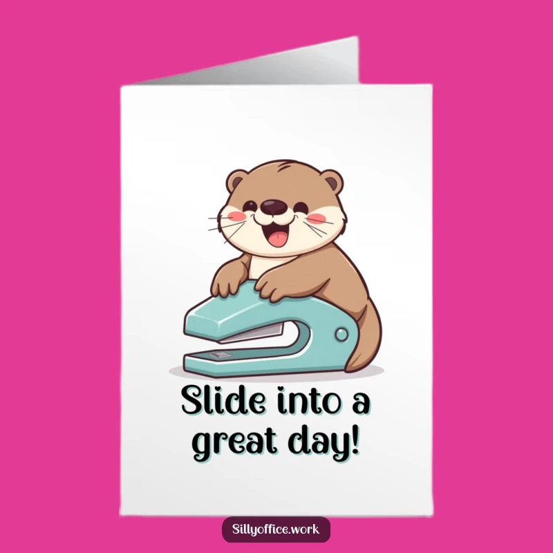 Free Printable Otter Stapler Birthday Card - Hilarious & Fun Downloadable Gift