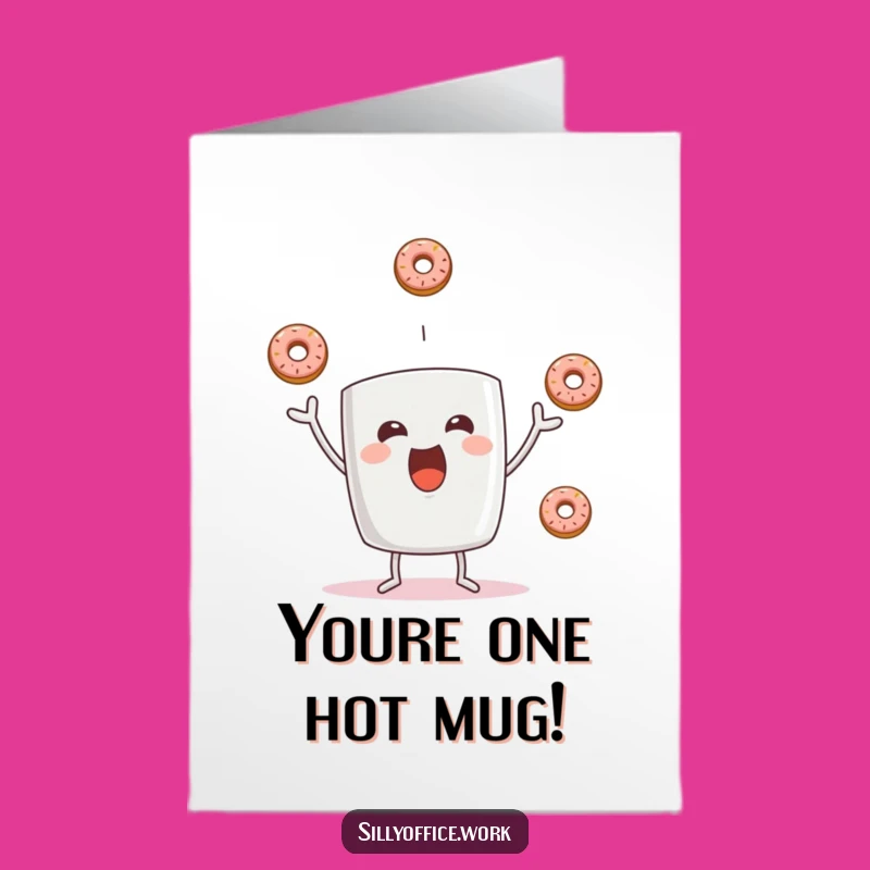 Free Printable Congrats Card: Hilarious Coffee Mug Donut Juggler Downloadable Gift