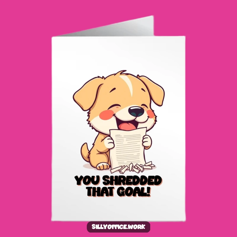 Free Printable Funny Dog Shredding Congrats Card - Hilarious Downloadable for Closers