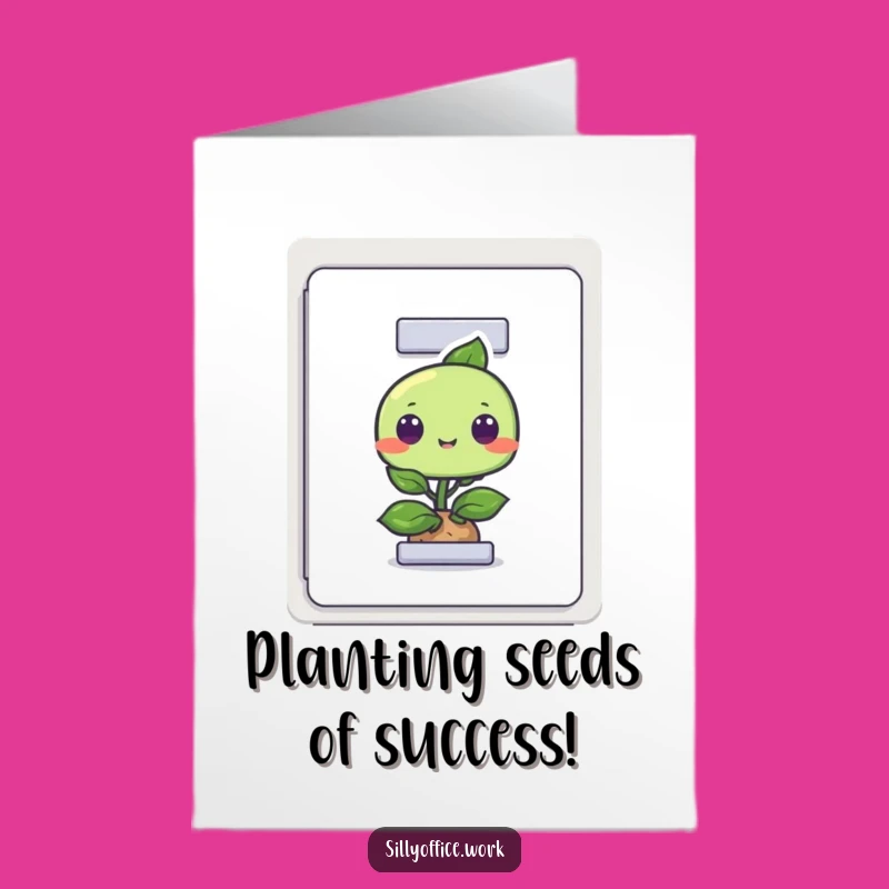 Free Printable Congrats Card: Plant Filing Cabinet Peek-a-Boo Funny Gift
