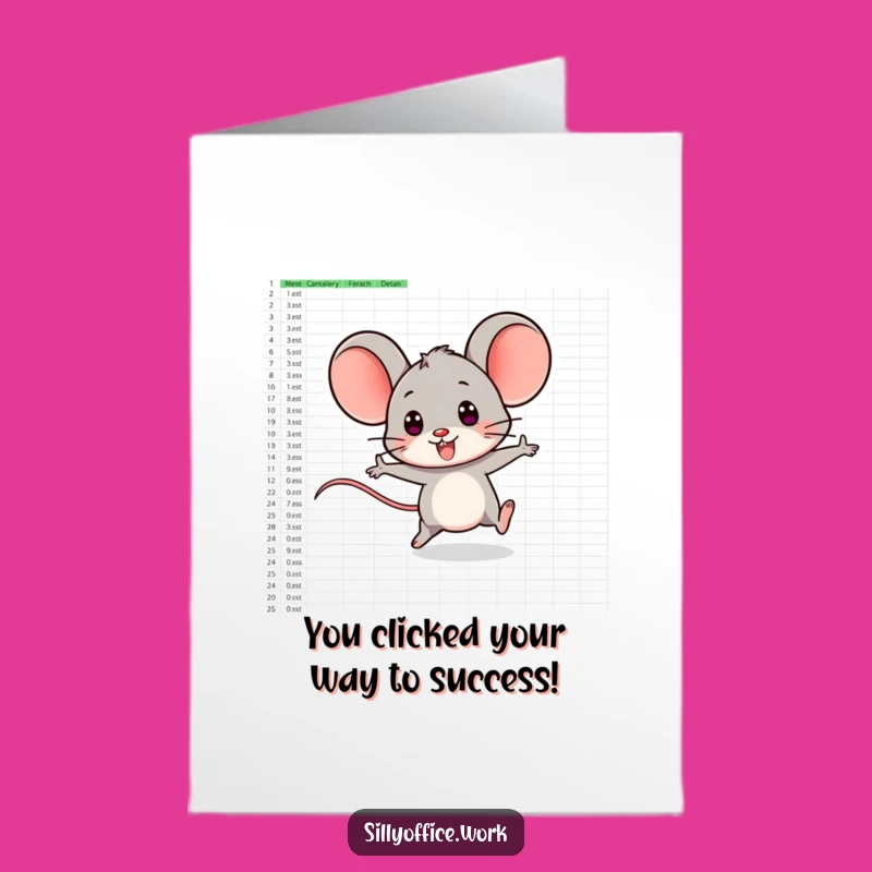Free Printable Congrats Card: Computer Mouse Zips Across Spreadsheet for Your Success!