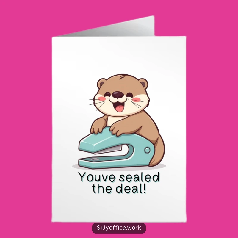 Free Printable Otter Stapler Congrats Card - Wildly Funny Downloadable Gift
