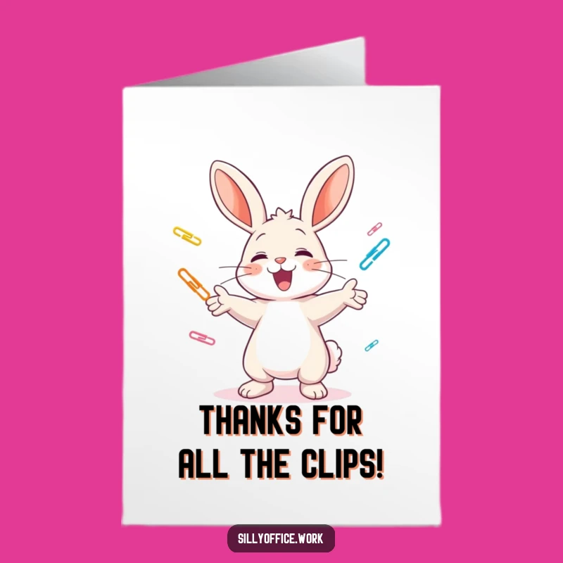 Free Printable Bunny Paper Clip Thank You Card - Adorable & Funny Downloadable Gift