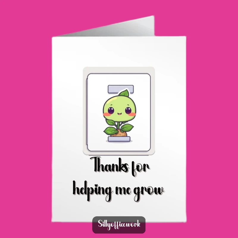 Free Printable Thank You Card: Funny Plant Filing Cabinet Peek Humorous Gift