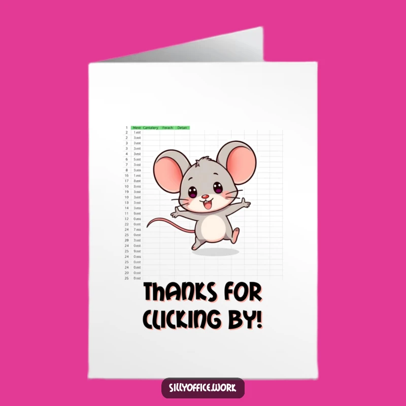 Free Printable Thank You Card: Computer Mouse Zips Across Spreadsheet to Say Thanks!