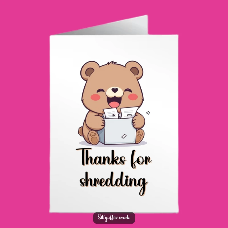 Free Printable Thank You Card: Bear's Paper Party - Funny Downloadable Gift