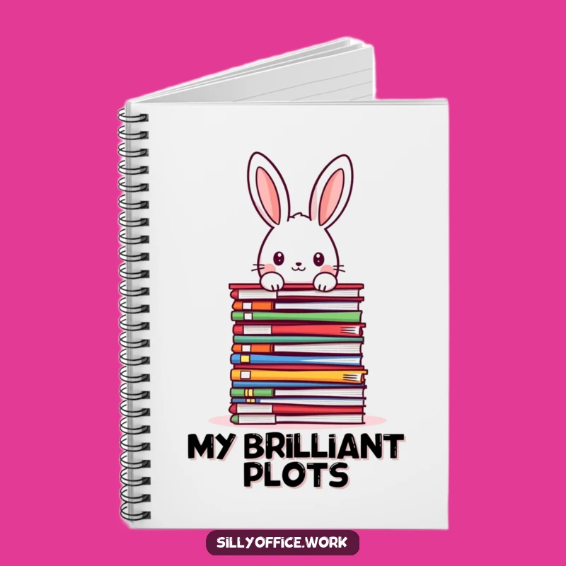 Funny Kawaii Rabbit Notebook - File Mountain Journal for Office Notes