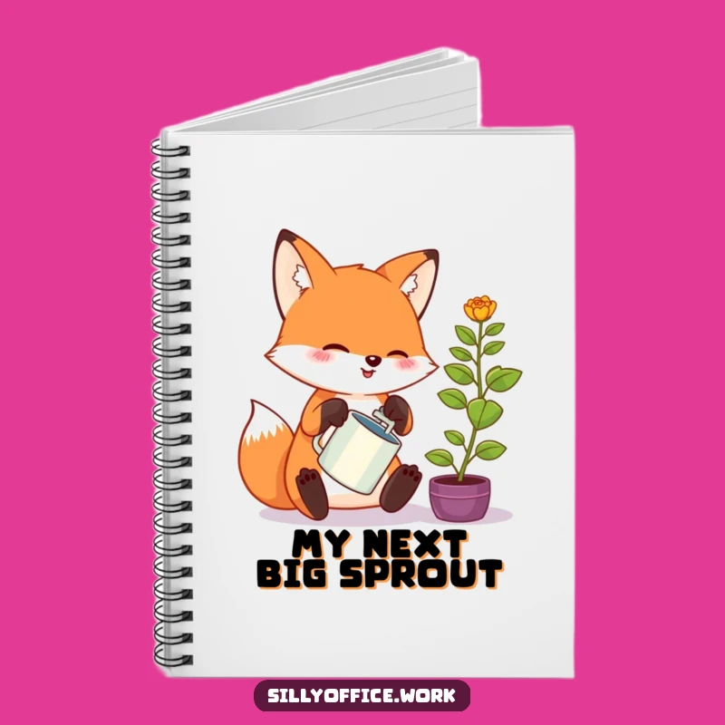 Funny Kawaii Fox Notebook: Office Plant Diary, Humorous Journal Gift