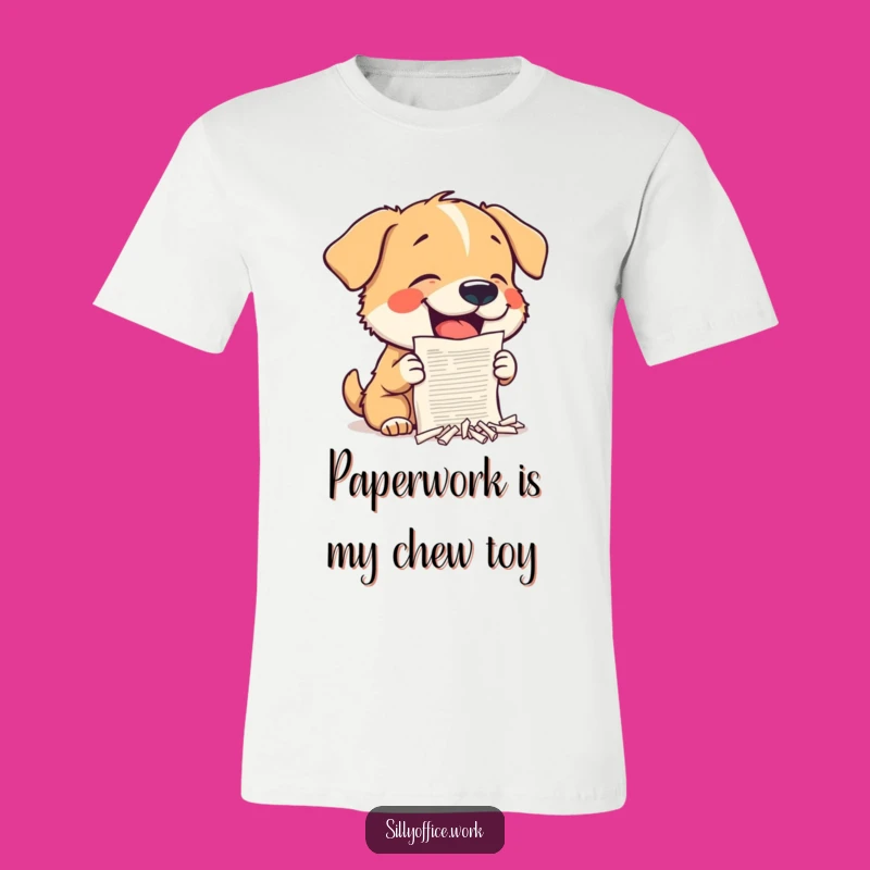 Funny Dog Shredding T-Shirt: Hilarious Office Pet Tee for Dog Lovers