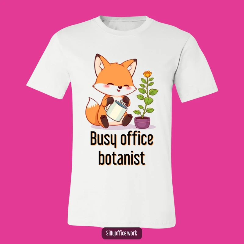 Funny Kawaii Fox T-Shirt: Enthusiastic Plant Care, Adorable Humor, Perfect Funny Gift