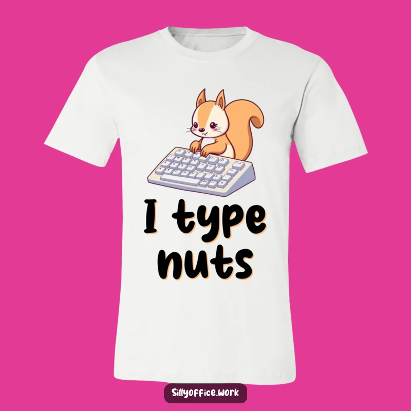 Funny Kawaii Squirrel T-Shirt - Cute Typing Tee for Tech Enthusiasts