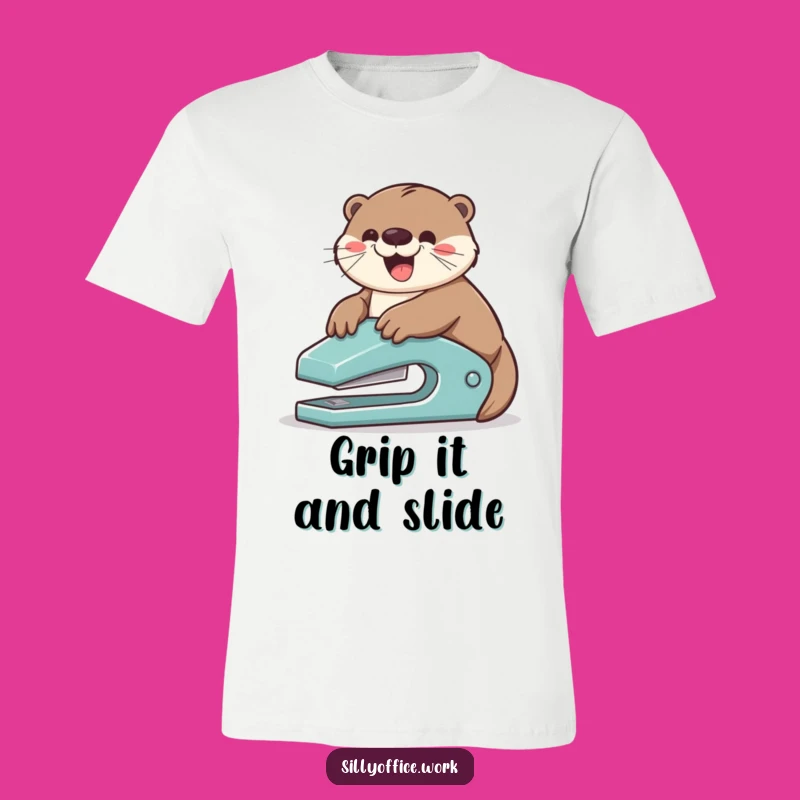 Funny Otter Stapler Slide T-Shirt: Unleash Your Inner Playfulness