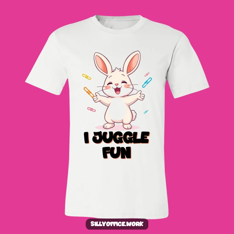 Funny Juggling Bunny T-Shirt: Playful Charm and Office Enthusiasm