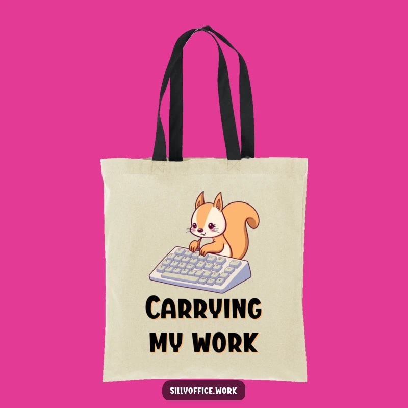 Funny Kawaii Squirrel Tote Bag - Techie Typing Carryall for Essentials